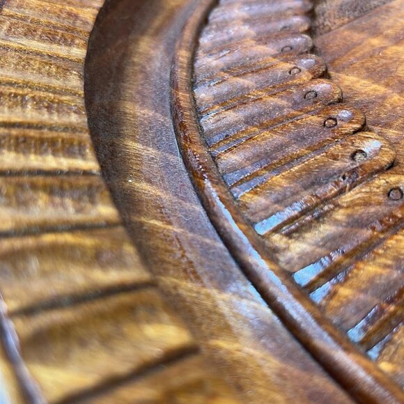 Vintage Carved Wood Alania Ossetia Wall Art Plate Northern Russian Culture - Picture 4 of 6